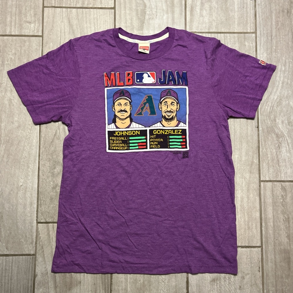 Diamondbacks MLB Jam shirt size medium Randy Johnson & Luis Gonzalez